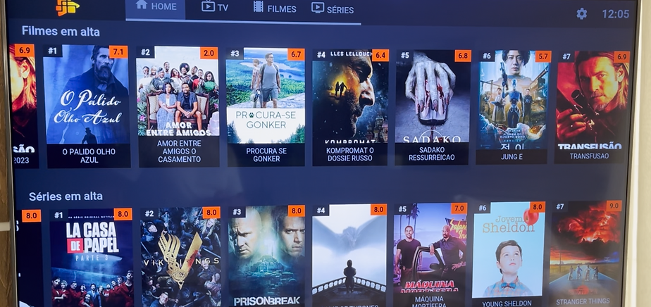 Tela inicial servidor BladeUHD app Smart STB - TV Smart